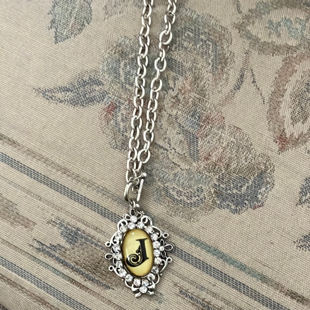 Old English letter j necklace